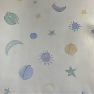 Sun Moon Stars Planets Wallpaper Roll Norwall Vinyl Washable RG22737